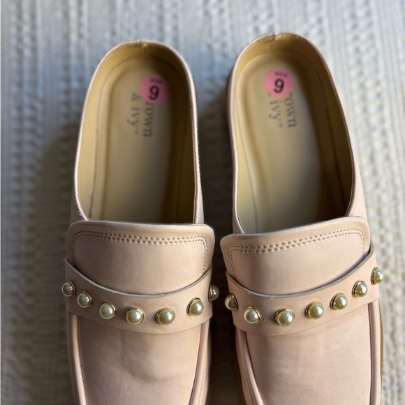 Crown & Ivy Pink Studded Loafers Flats - Picture 2 of 10